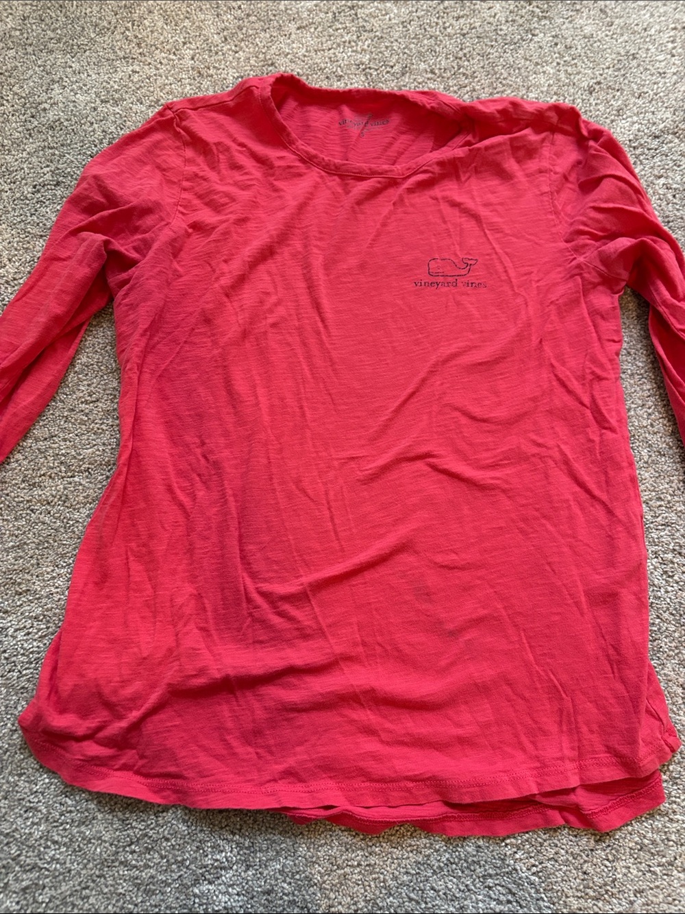 Vineyard Vines Women's Long Sleeve Tee in Bright Coral